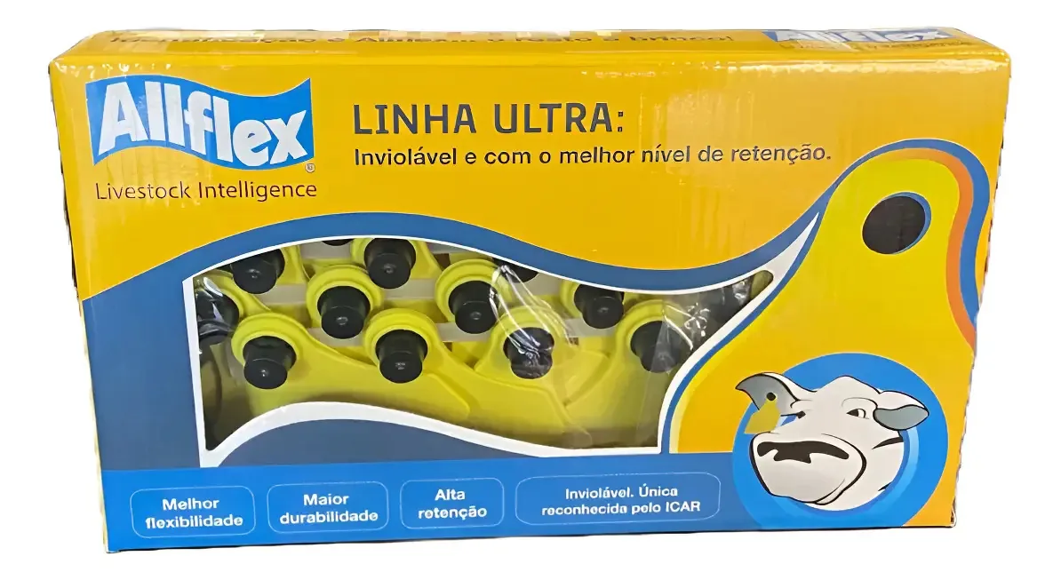 Brinco Médio Liso Gado Bovinos Vaca Boi Allflex Amarelo