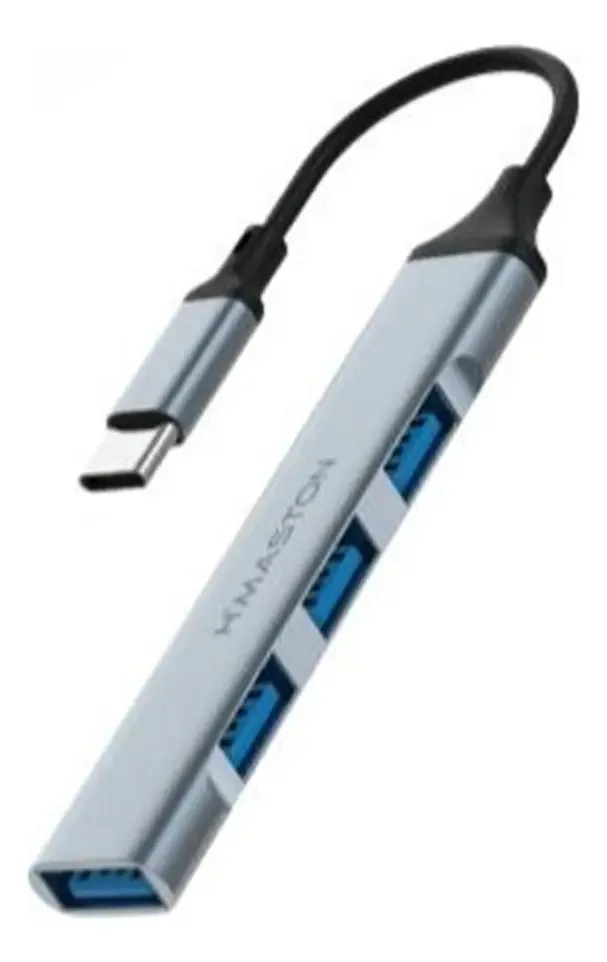 Adaptador Expansor Hub 4x 1 Usb 3.0 + Usb 2.0 Hmaston Zhq24 Cor Cinza