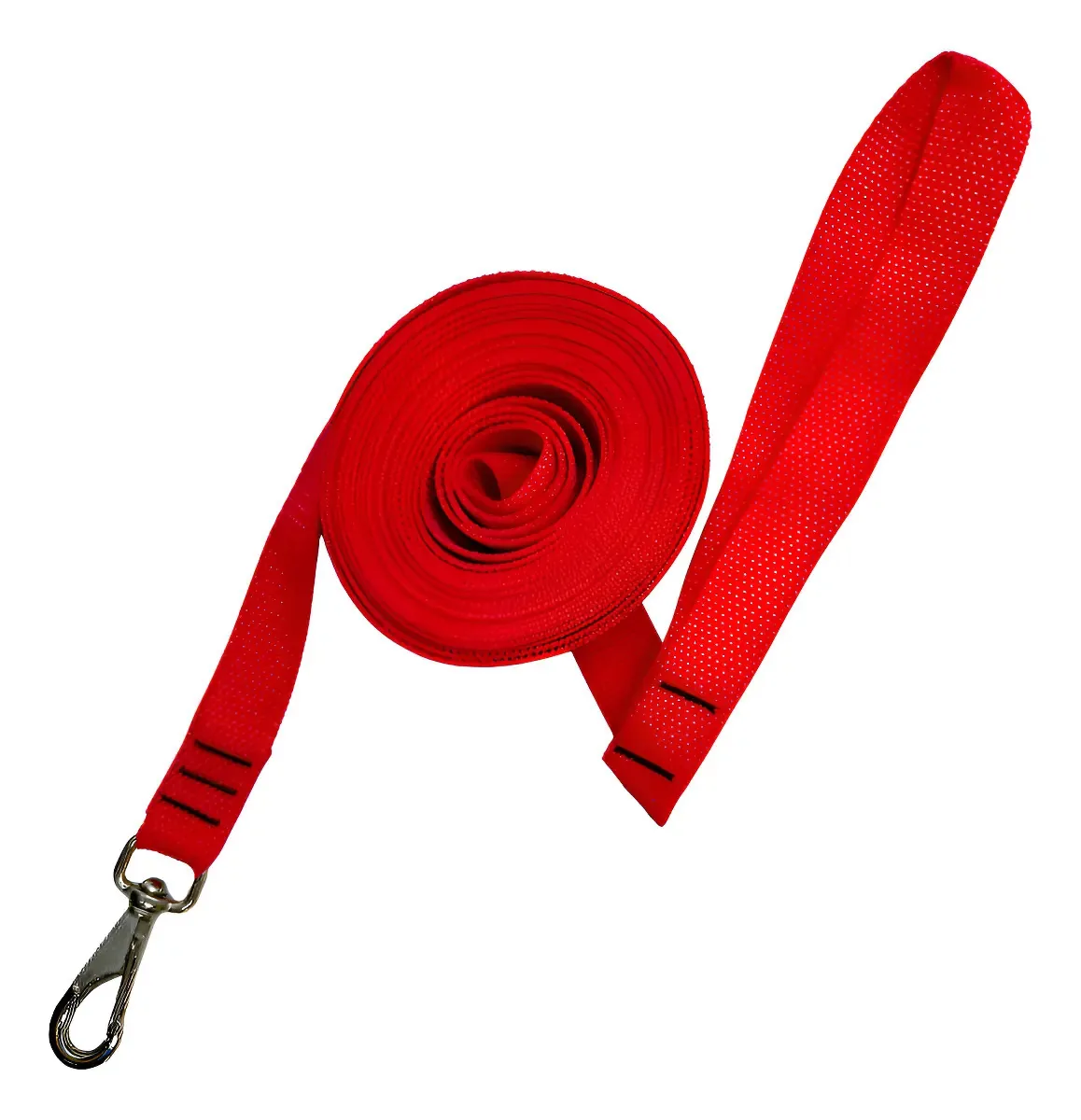 Guia Longa 10m Nylon Vermelho Inter Pets Adestramento Passeio Cães