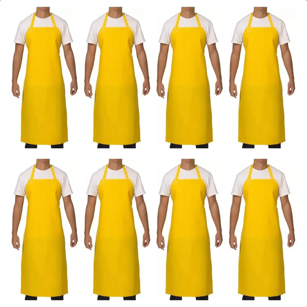 Kit 10 Aventais Cozinha Frontal PVC Amarelo Plastcor Industrial