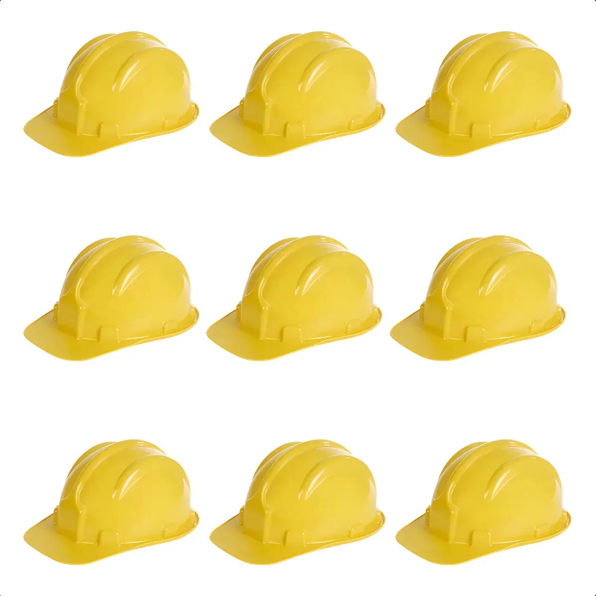 Kit 10 Capacetes Segurança Obra Amarelo Plastcor PLT Classe B EPI