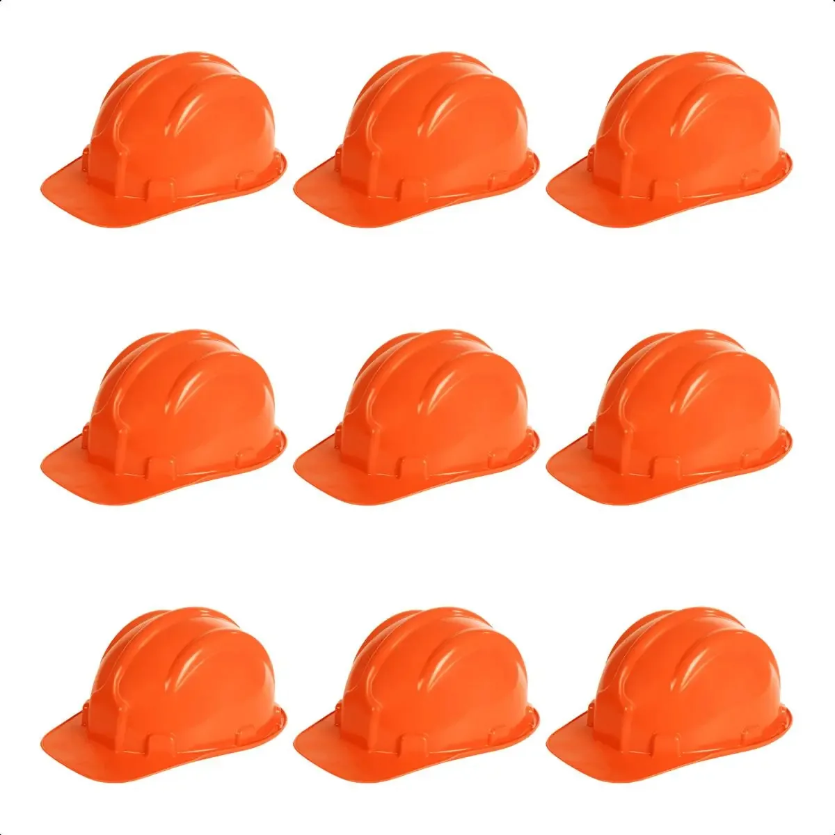 Kit 10 Capacete De Segurança Para Obra Carneira Epi Proteção Cor Laranja