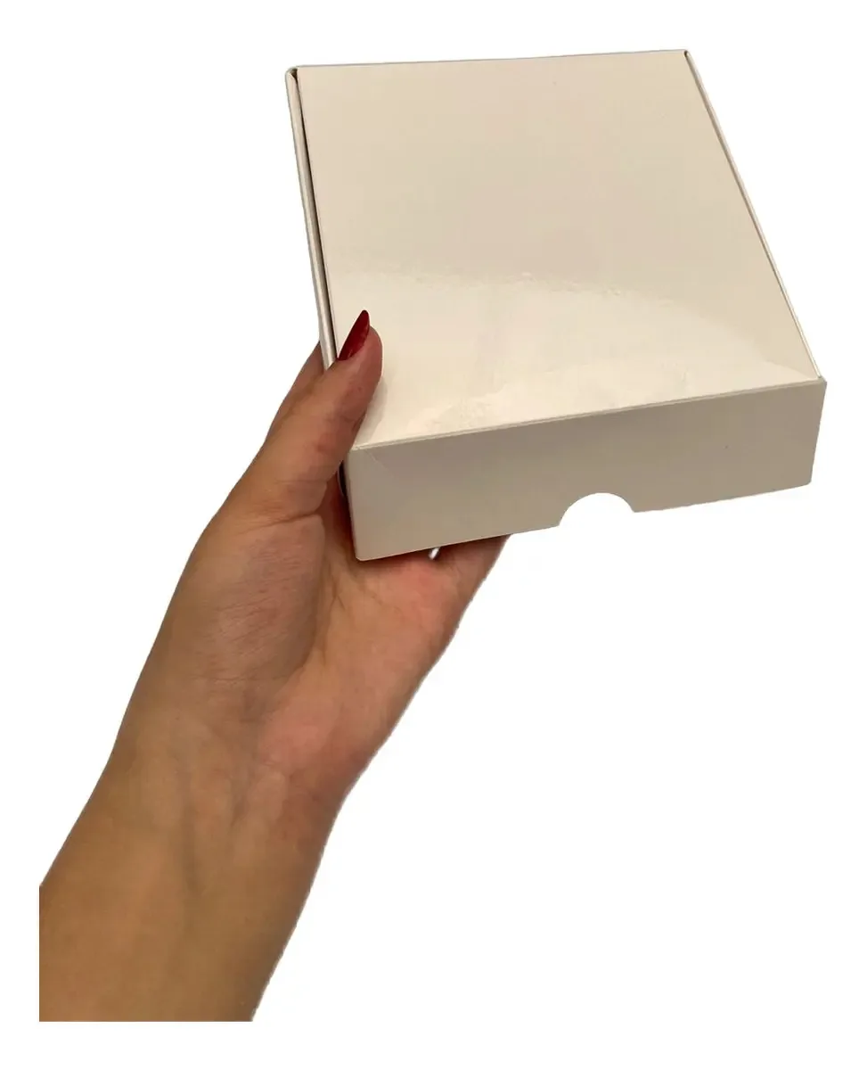 5 Caixa De Presente Branco 15x15x4cm Embalagem Doces E Joias