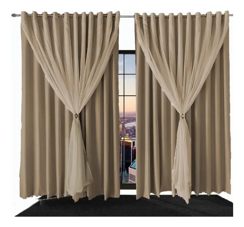Bravin Cortinas Cor Bege De 01