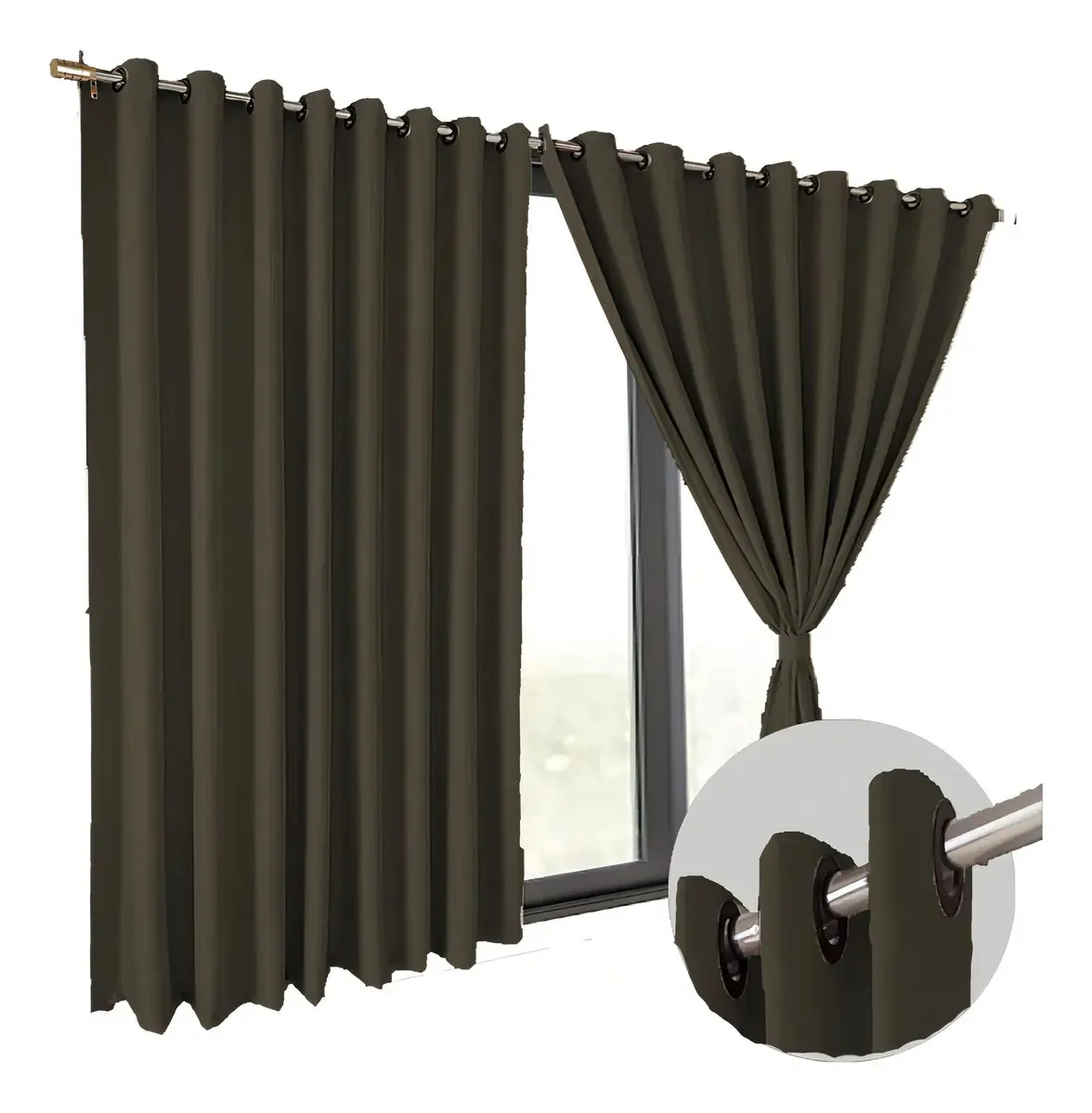 Cortinas Blecaute 8x2,80 Corta Luz Blackout Preto