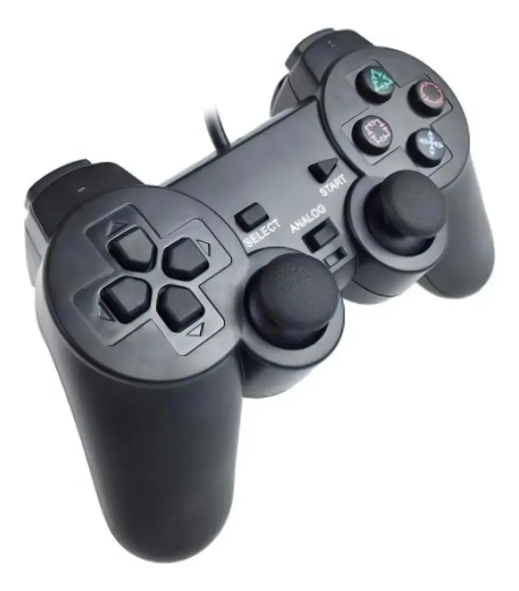 Controle Joystick Para Playstation 2 Preto Analógico Ps2