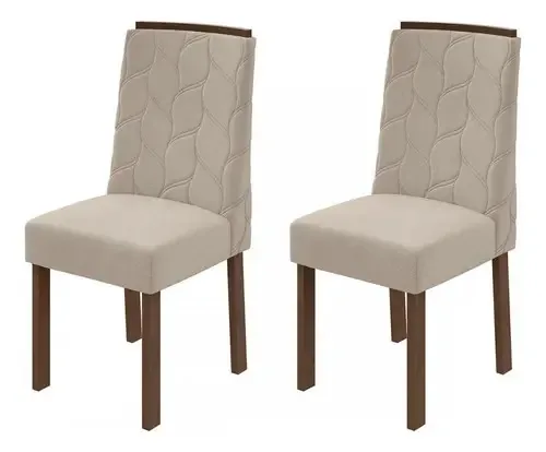 Cadeiras Kit 2 Cadeiras Astrid 100% Mdf Imbuia Móveis
