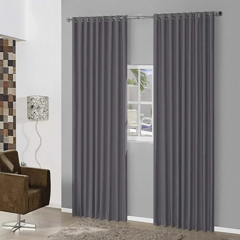 Cortina Blackout Em Tecido 6,00x2,80 Corta Luz Cinza