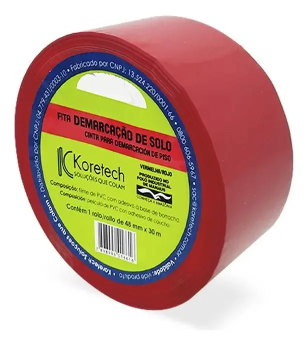 Fita Demarcação De Solo Vermelha 48mm X 30m - 20 Rolos