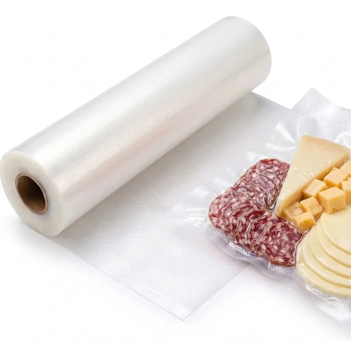 1 Rolo Bobina Saco Para Seladora A Vácuo Ranhuras Embalagem a vácuo alimentos Saco a vácuo gofrado 25cm x 5 metros