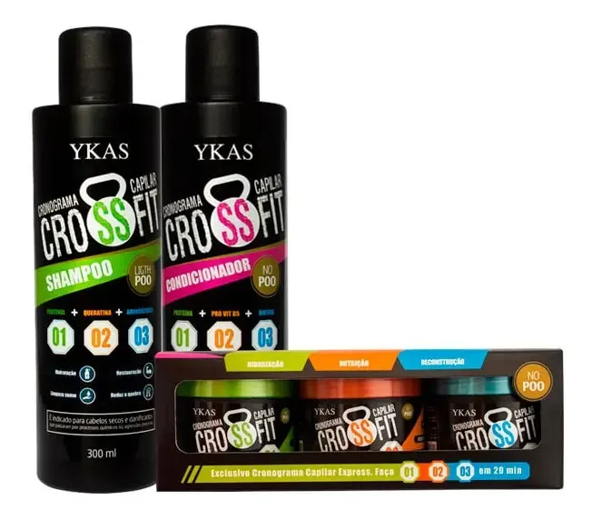 Ykas Crossfit Cronograma Capilar Kit Tratamento