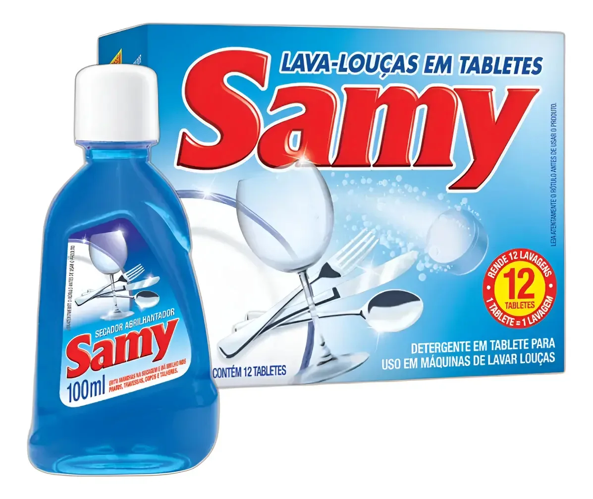 Kit 1 Secante Samy 100ml + 1 Samy Tablete Lava Louças