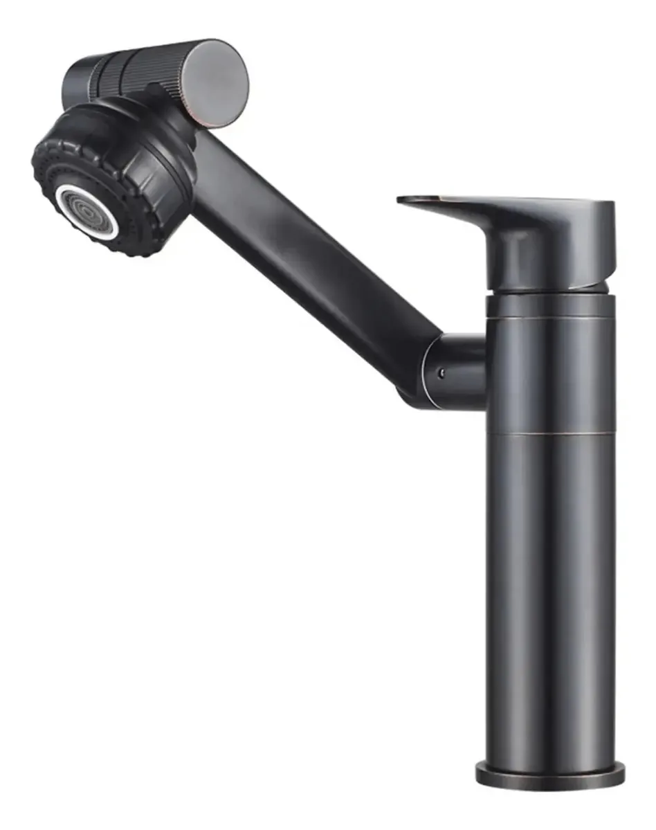 Torneira Banheiro Monocomando Misturador Articulável 1080º Cor Preto Fosco