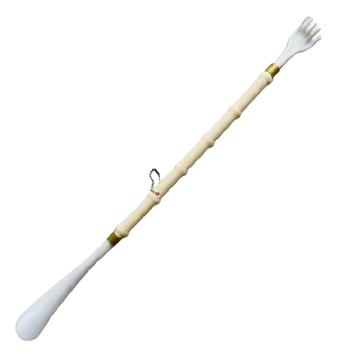 01 Mãozinha Longa De Coçar Costas Com Calçador - 50cm Bege