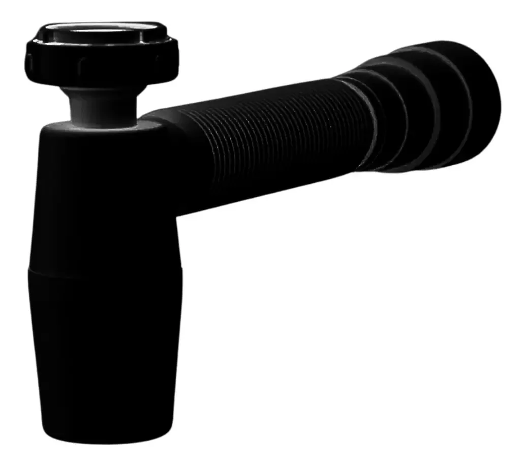 Sifão Sanfonado Valeplast Tubo 3.8cm PVC Preto