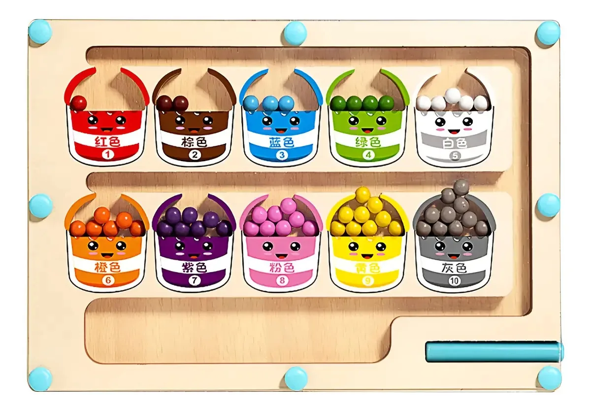 Labirinto Magnético De Cores E Números Montessori Yins Kids