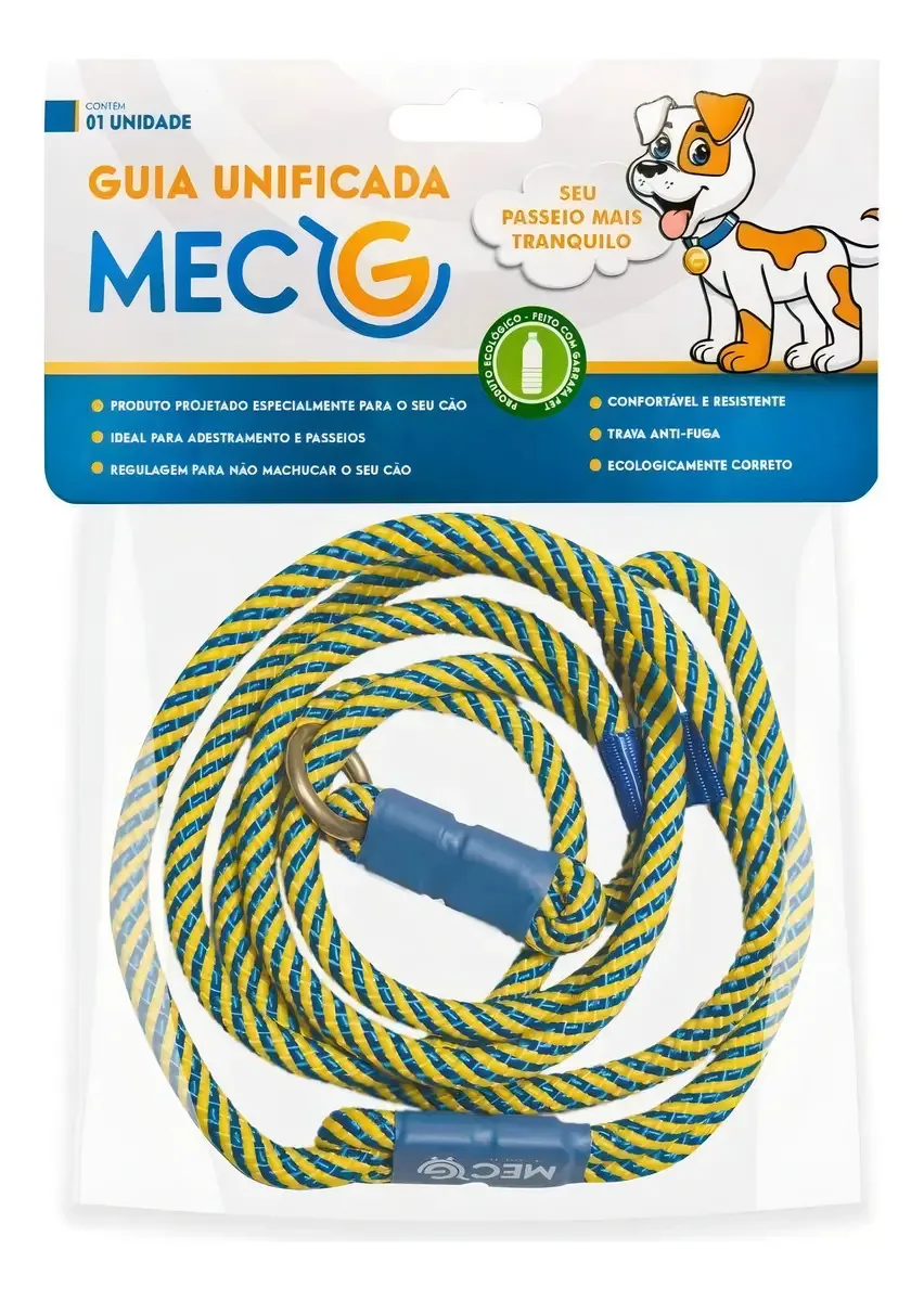 Guia De Adestramento Cachorro Pet Passeio 1,8m Cores:amarelo