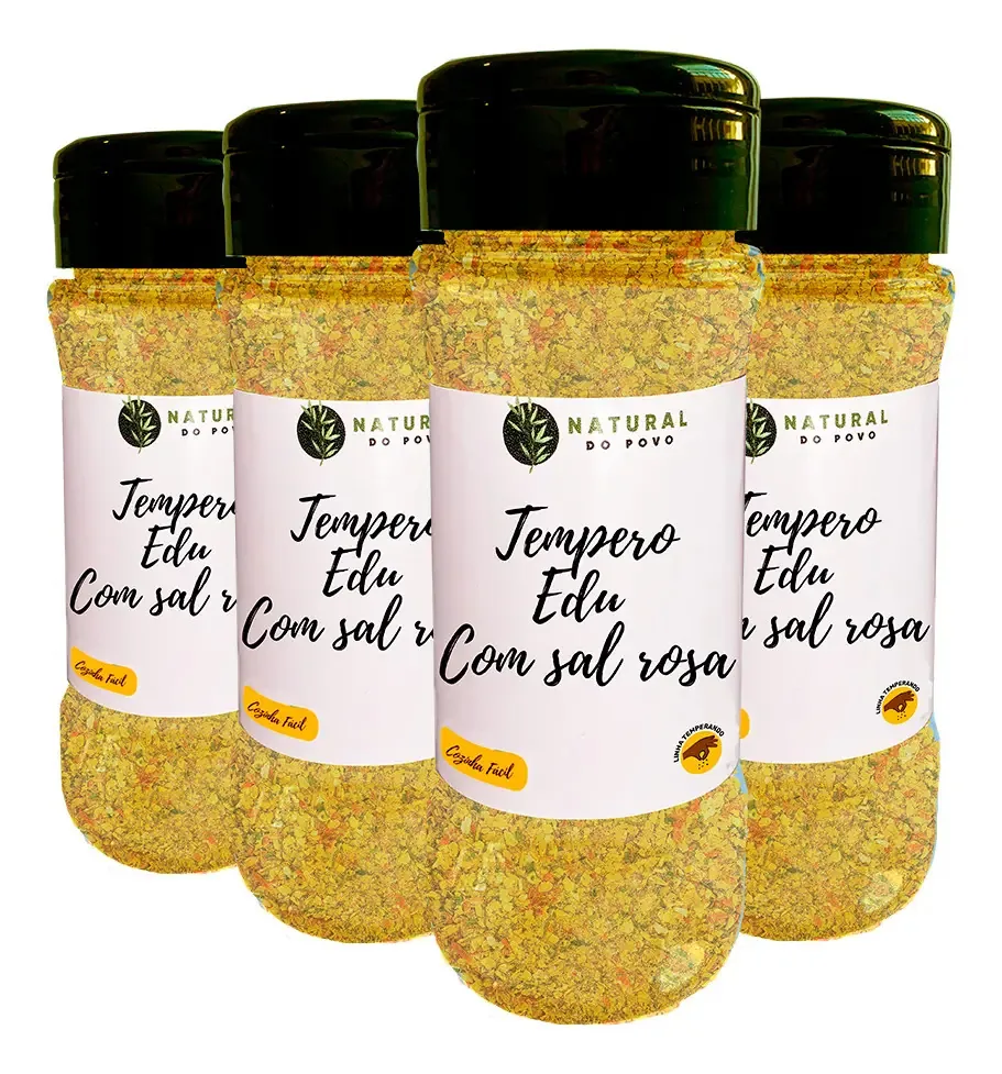 Tempero Edu Guedes Kit Com 4 Potes e Dosador para Arroz e Carnes