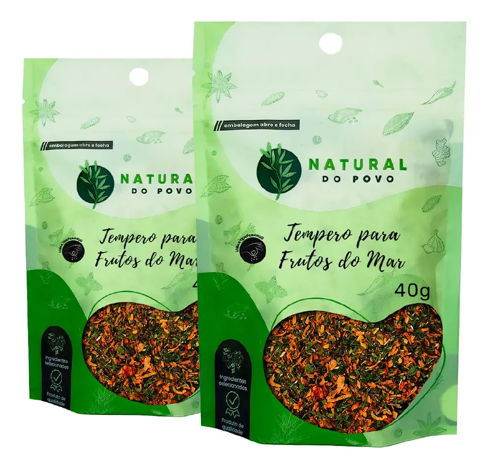 Tempero Frutos Do Mar Qualidade Superior Kit 2 Pouch 40g