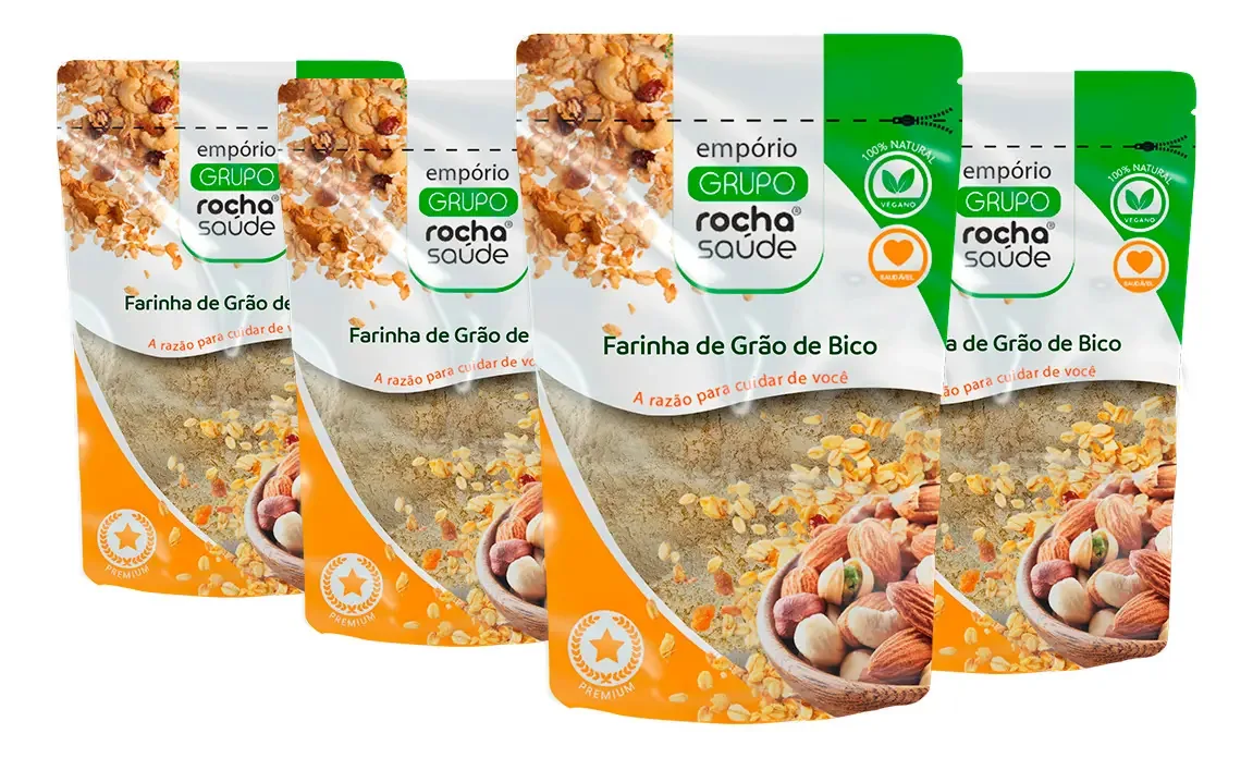 Grão De Bico Em Pó 100% Integral Alta Qualidade Kit 4 100g