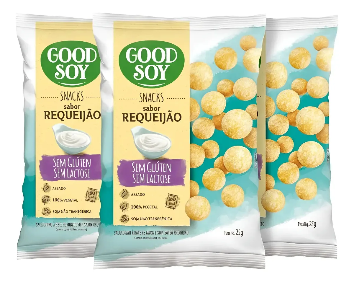 De arroz Good Soy Snacks requeijão sem glúten 25g