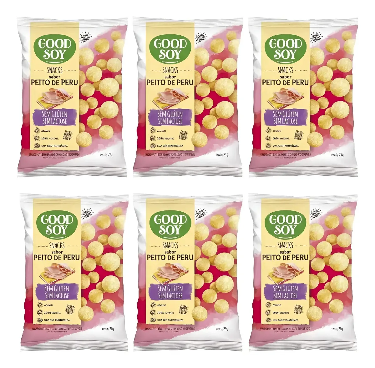 Kit 6 Snacks Peito De Peru 25g Goodsoy Sem Gluten E Lactose