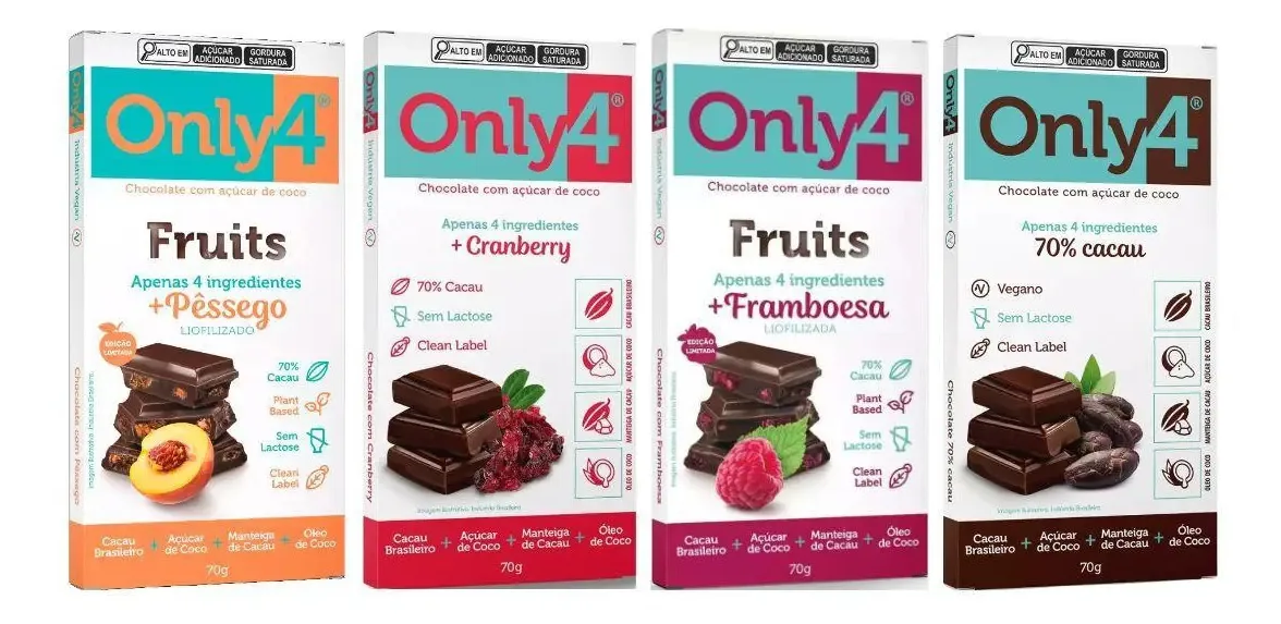 Mix Chocolate Sem Lactose Natural Vegano Fruta E Cacau Only4