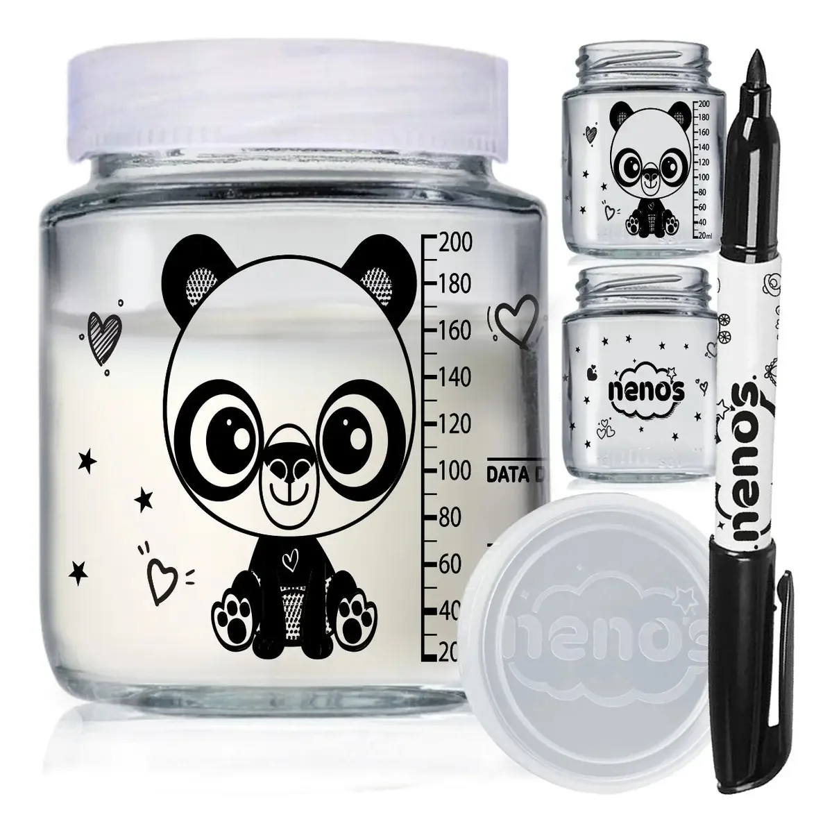 10 Potes Vidro Armazenar Leite Materno, Papinha (240.panda)