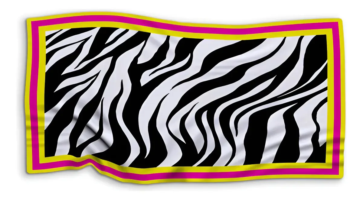 Canga Bali Zebra Colorida 125x70cm Poliéster Praia Presente