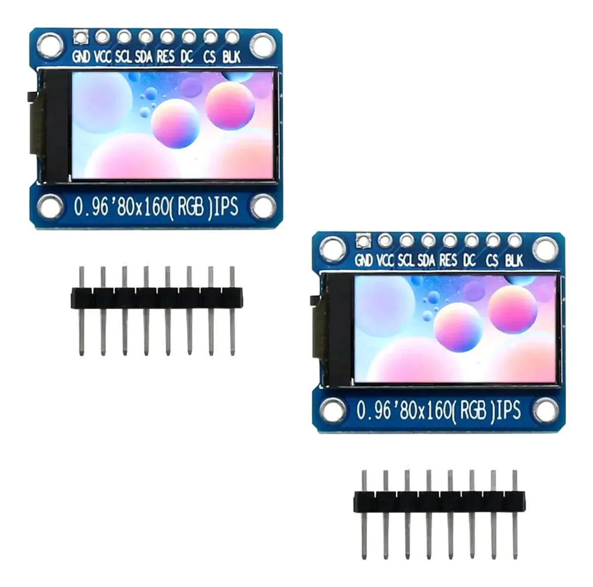 2x Display Ips Lcd Colorido Rgb 65000 Cores 80x160 0.96 Spi