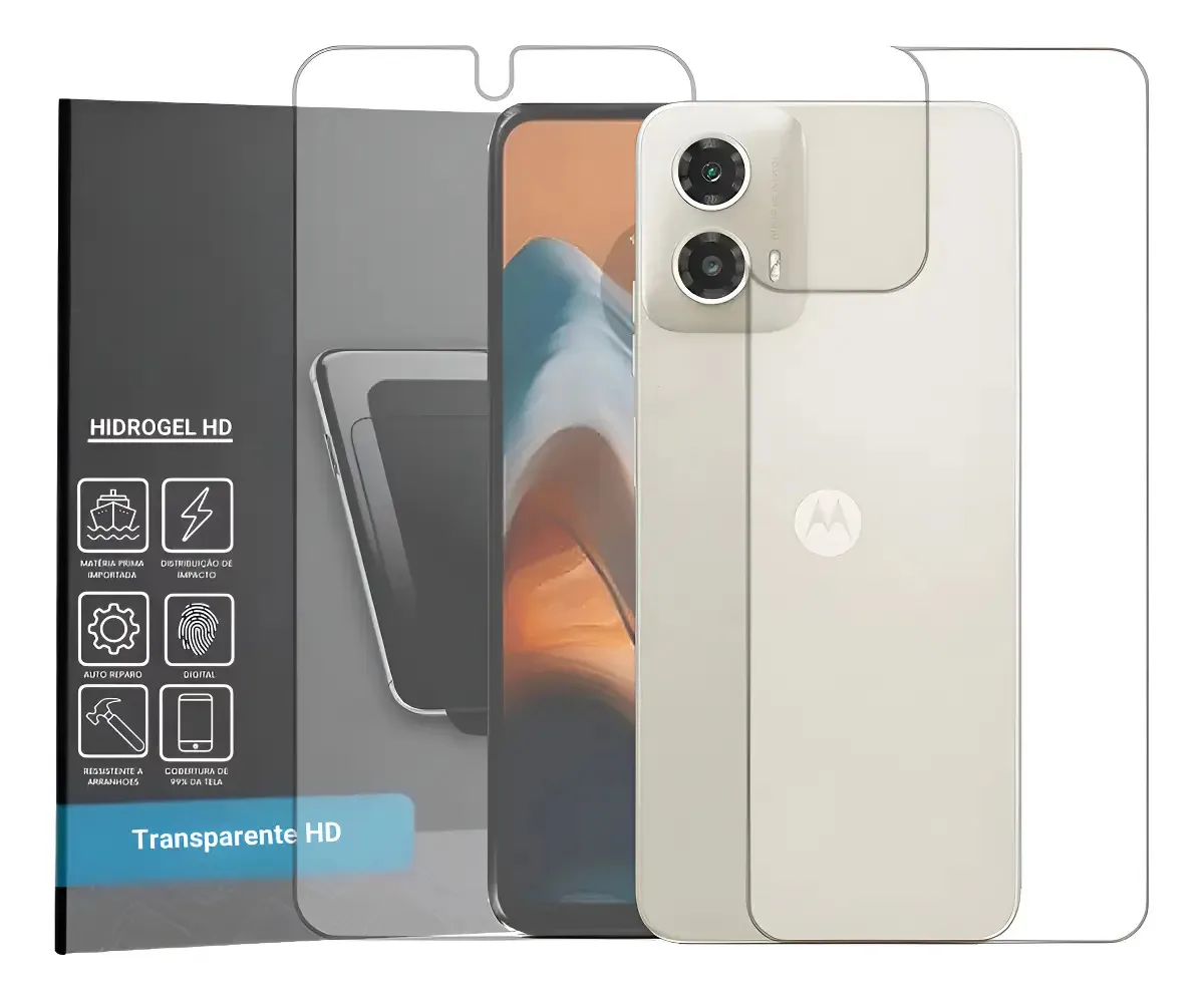 Película Hidrogel Hd Frente E Verso Para Motorola Moto G34
