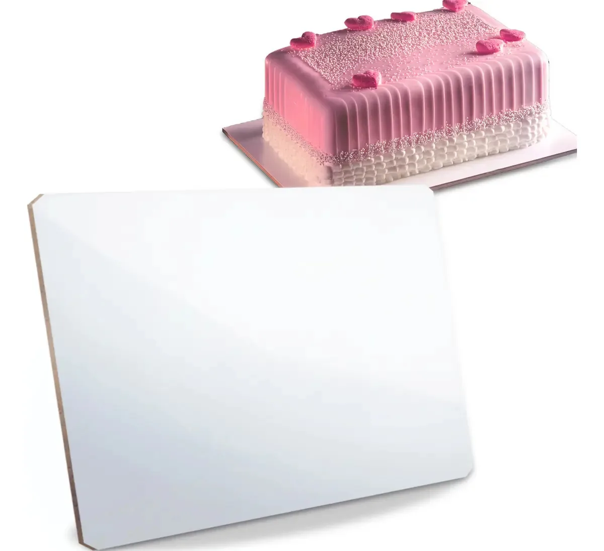 Cake Board Confeitaria Para Bolos Rentangular 20x30cm C/10 Cor Branco