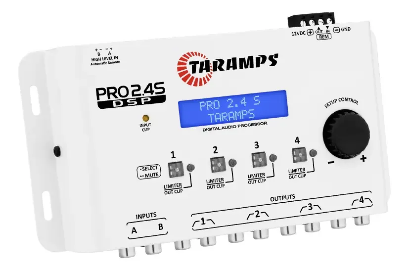 Processador De Audio Taramps Pro 2.4s Crossover 4 Canais Cor Branco