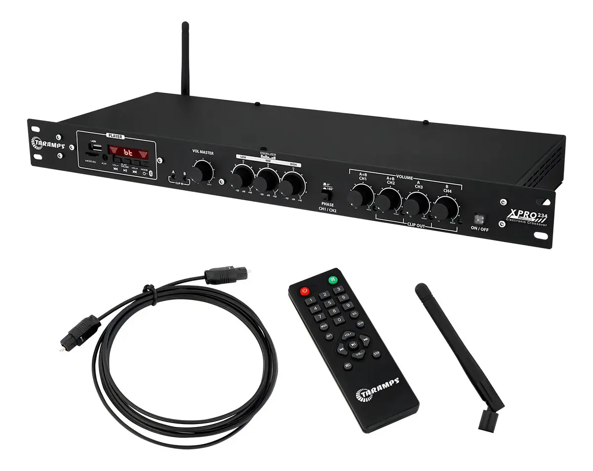 Crossover Profissional X Pro 234 Taramps Player Equalizador Rack 19 Eventos Igrejas Auditorios Som Ambiente Comercial Residencial