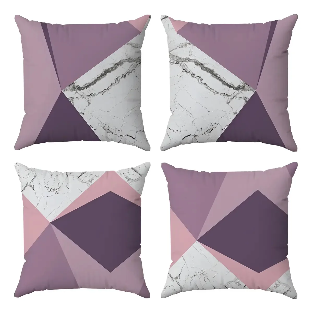 Kit Capas Almofadas Decorativas Mármore 2 45x45 - Id Decor