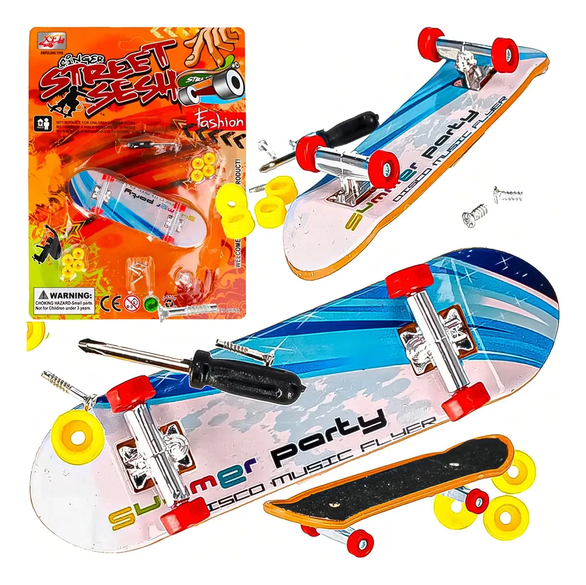 Skate De Dedo Com Ferramentas DUTE Toys Multicor 9cm