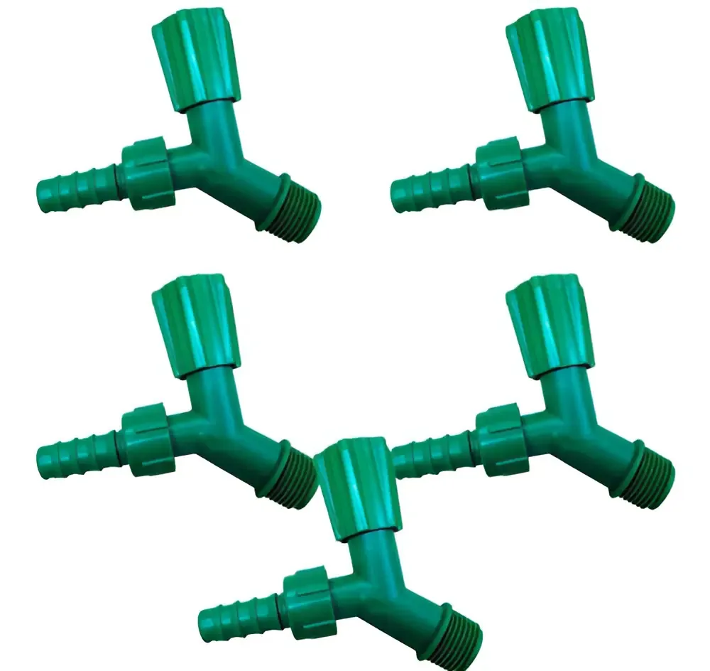 Kit 5 Torneiras Para Tanque E Jardim Bico 1/2 Verde