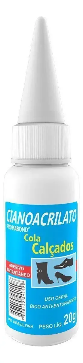 Cola Líquida Permabond Cianoacrilato 20g Para Calçados e Reparos Rápidos