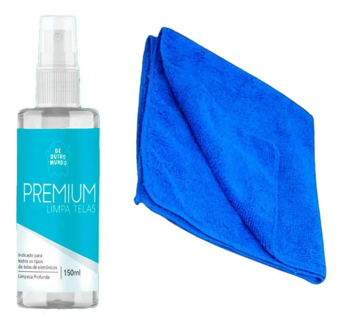 Kit Limpa Telas De Outro Mundo 150ml Com Pano Azul