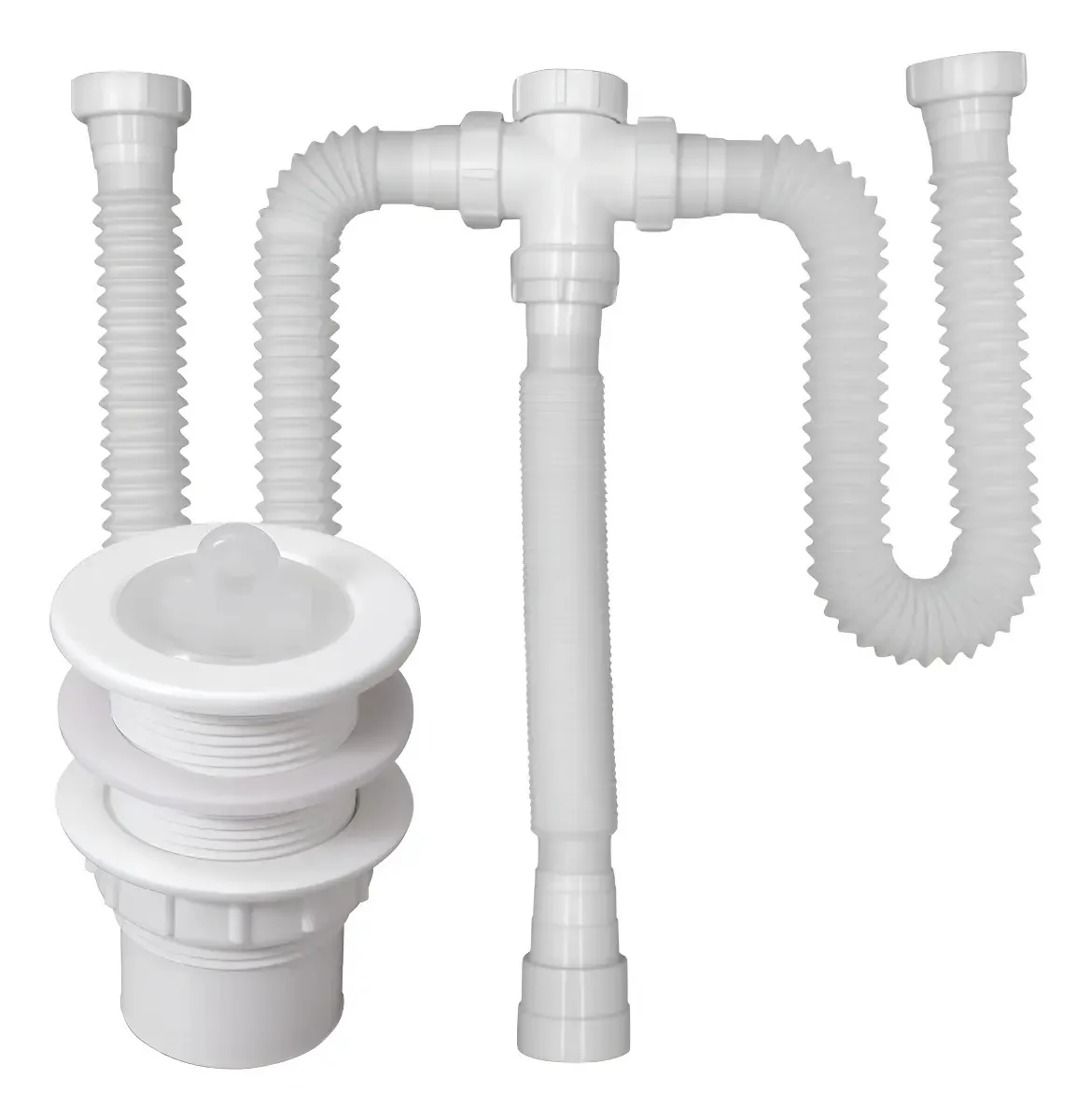 Kit Sifão Triplo 80cm + Válvula V9 Branco