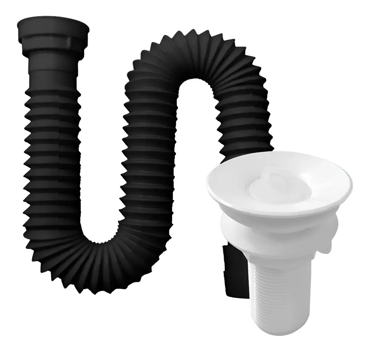 Kit Sifão Preto 72cm + Válvula V2 Preto