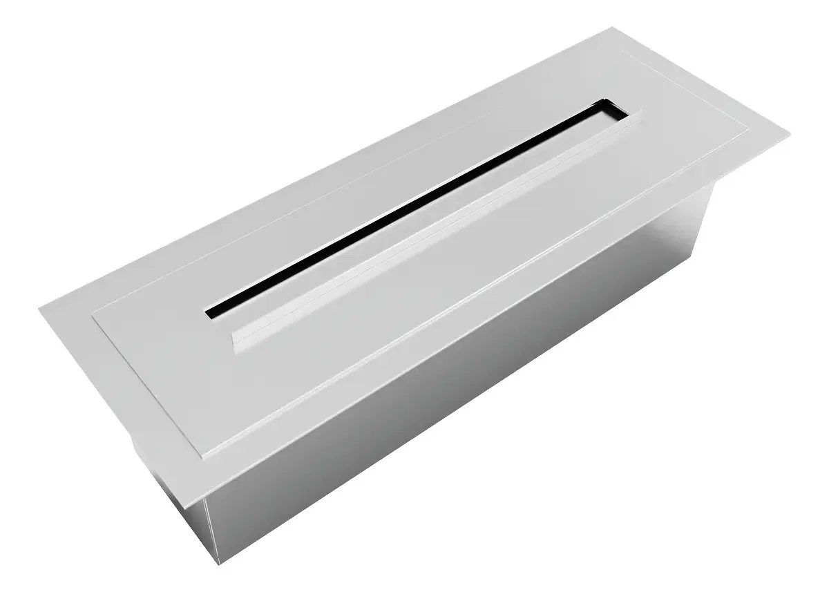 Queimador Para Lareira Lareiras ecosul 2x1 40cm Aço Inox Embutir Cinza