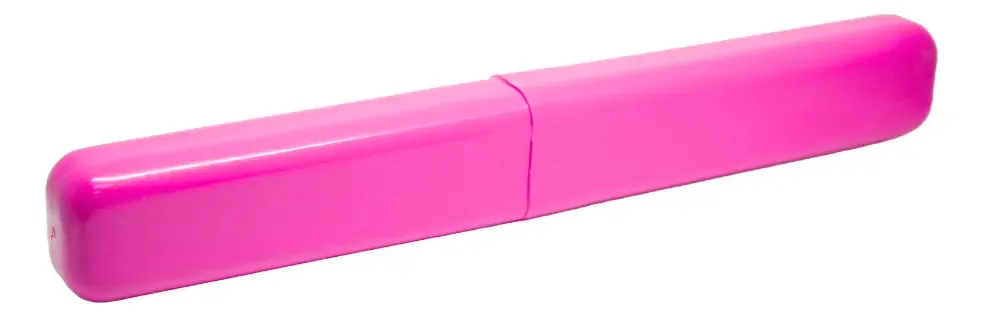 Porta Escova De Dentes Portátil De Plástico Rosa
