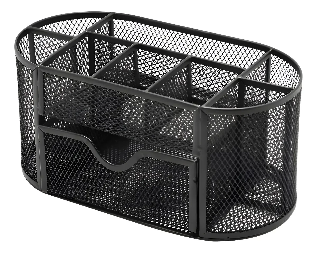 Porta Lápis Organizador Mesa Escritório 9 Divisórias Aramado