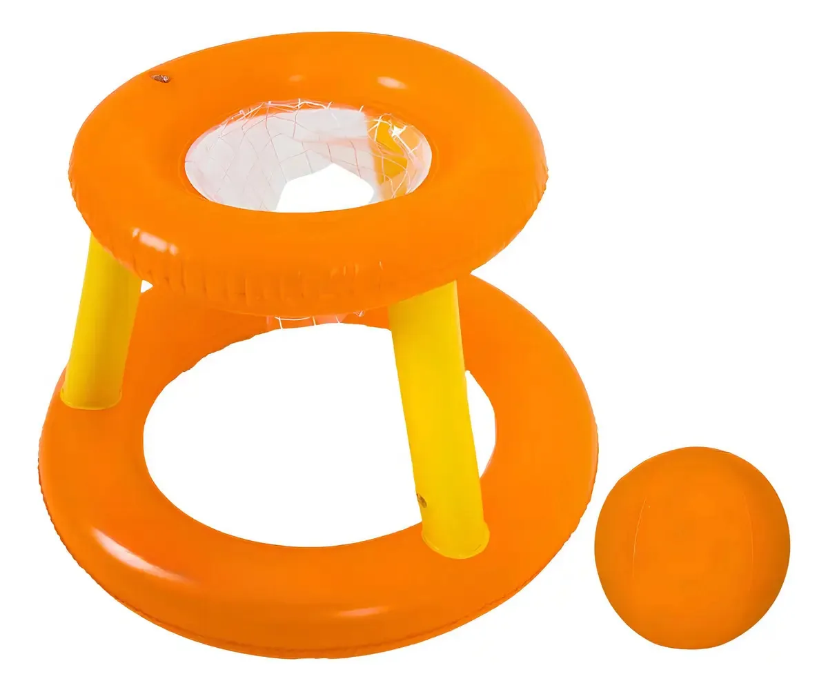 Cesta De Basquete Inflável Flutuante Piscina Bola Infantil