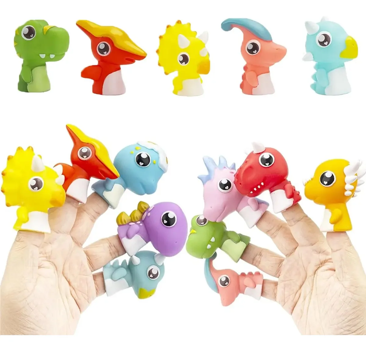 Fantoche De Dedos Dedoches Dinossauro Divertido Bebê