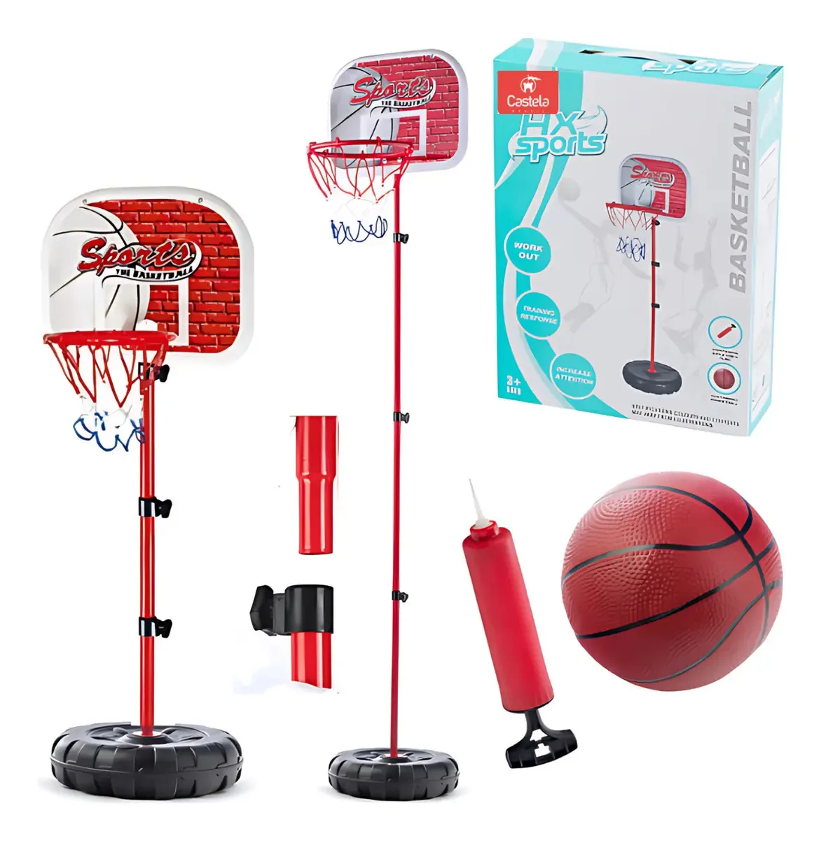 Cesta De Basquete Infantil Brinquedo Regulavel 170m Castela Cbs0058