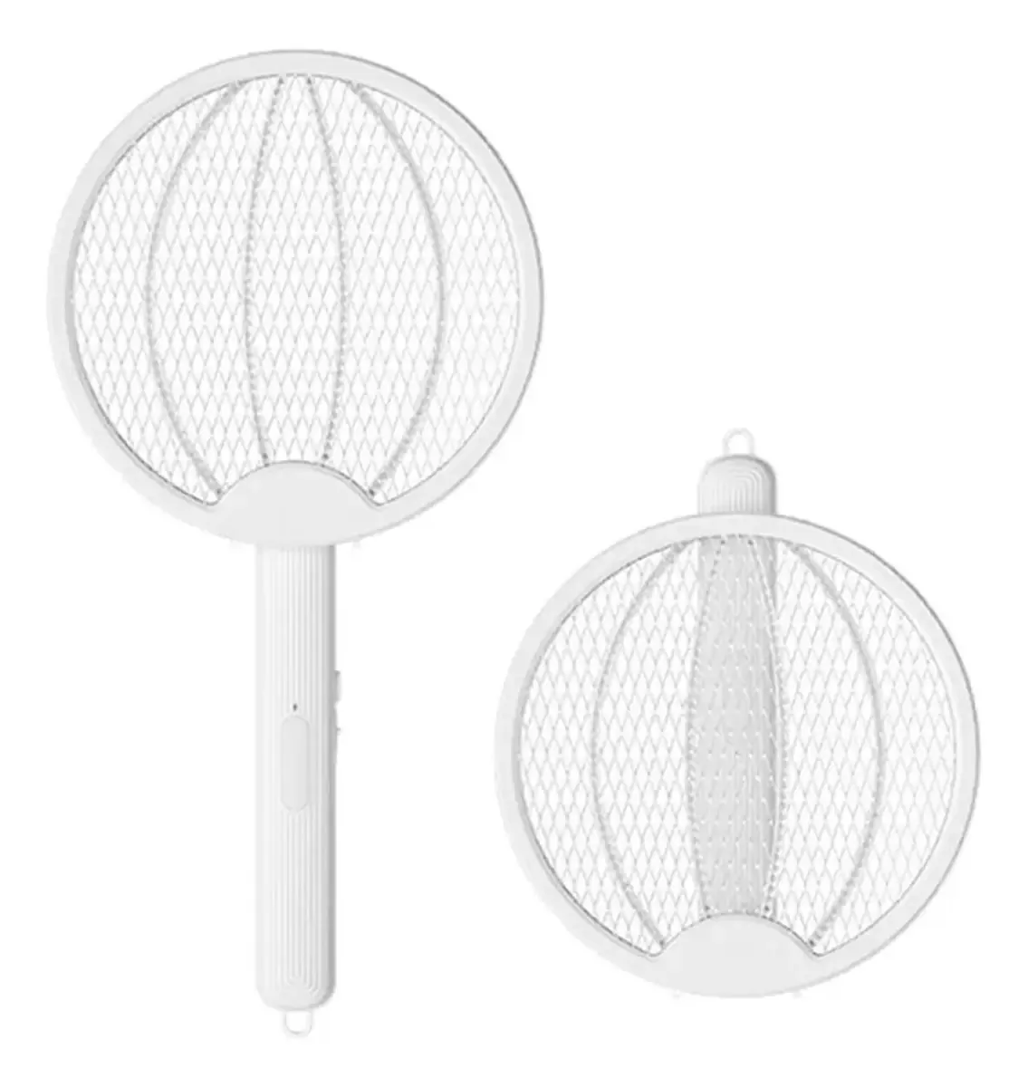 Raquete Elétrica Mata Mosquito Dengue Insetos Recarregável Cor Branco