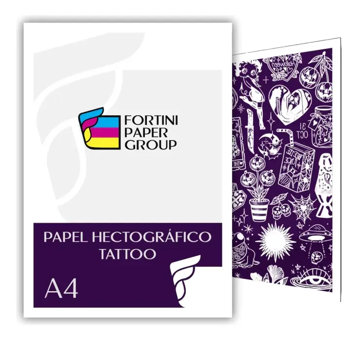 Papel Hectográfico Roxo Fortini Paper Tatoo Stencil 22x33cm 10 Un