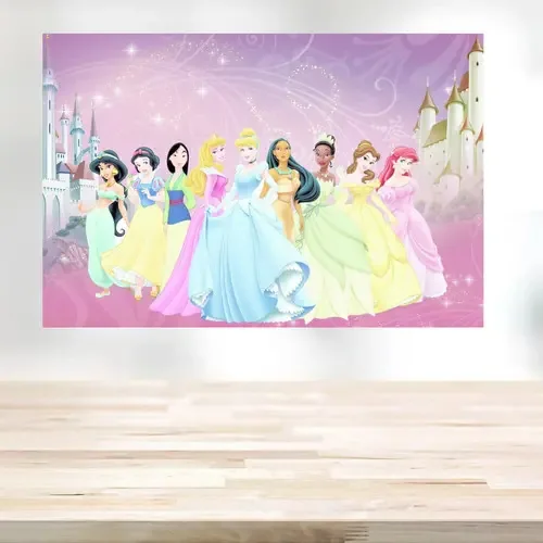 Painel Festa Infantil Princesas Lona Resistente E Ilhós